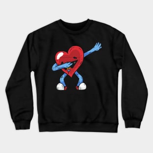 Cute Heart Dabbing Funny Artwork Crewneck Sweatshirt